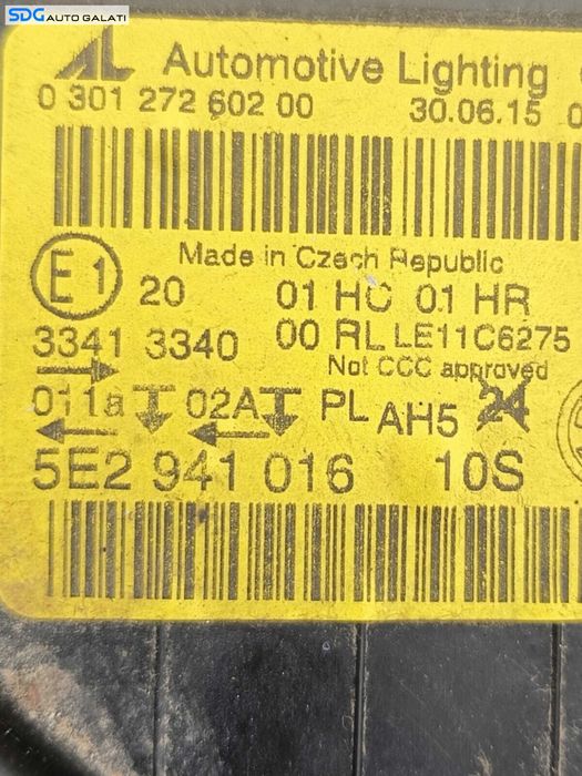 Far Dreapta Halogen Skoda Octavia 3 Nfl Non Facelift 2013 - 2017 Cod 5E2941016 [K4754]