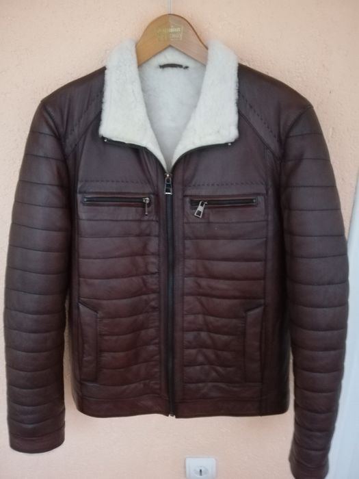 Geaca piele bărbati Azzaro L cu blana