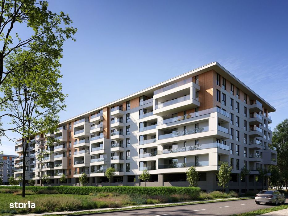 Apartament cu 2 camere, terasa ampla 14.40 mp, ansamblu cu piscina