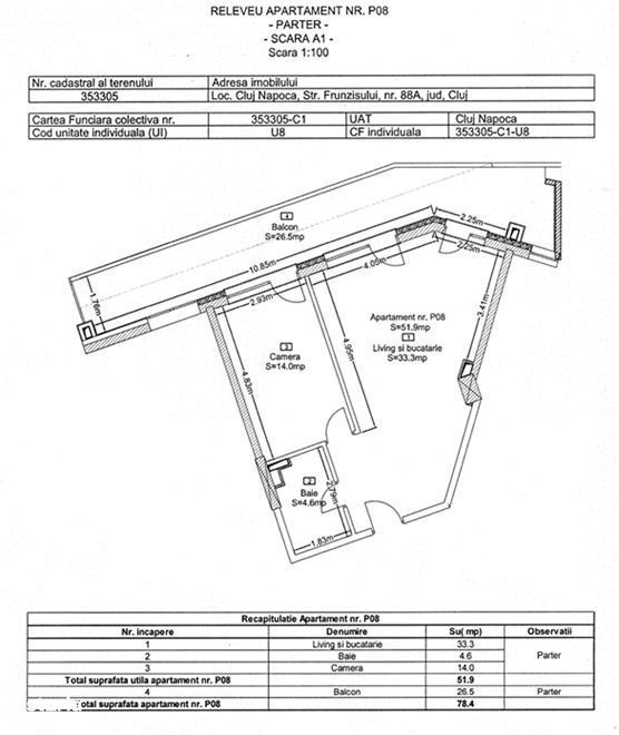 Apartament  cu 2 Camere și Terasă de 26 mp | Ansamblu Wings | Zorilor