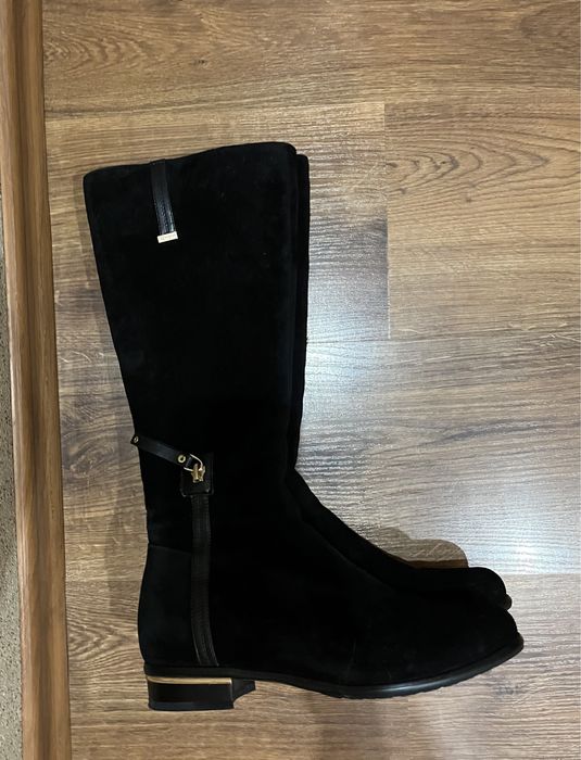 Зимние замшевые сапоги