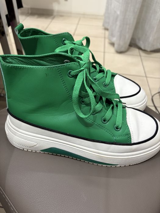 Обувки кецове кожени