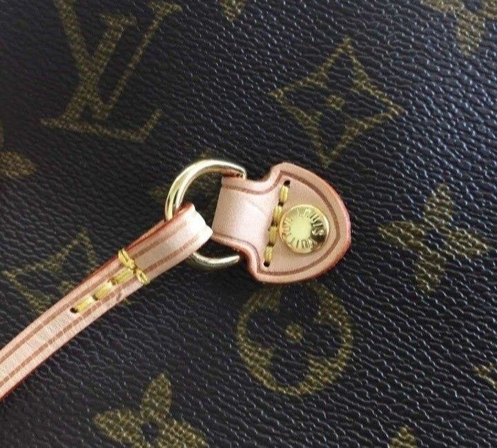 Geanta piele naturala LV Neverfull,card,certificat,saculet,etichetă