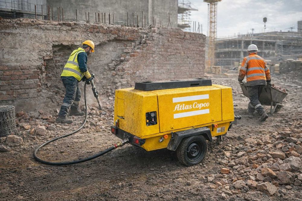 Аренда компрессора с отбойными молотками, доставка есть