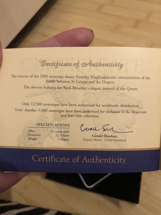 Gold Proff Sovereign ( moneda din aur )