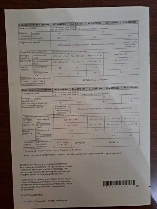 Телевизор SONY Bravia