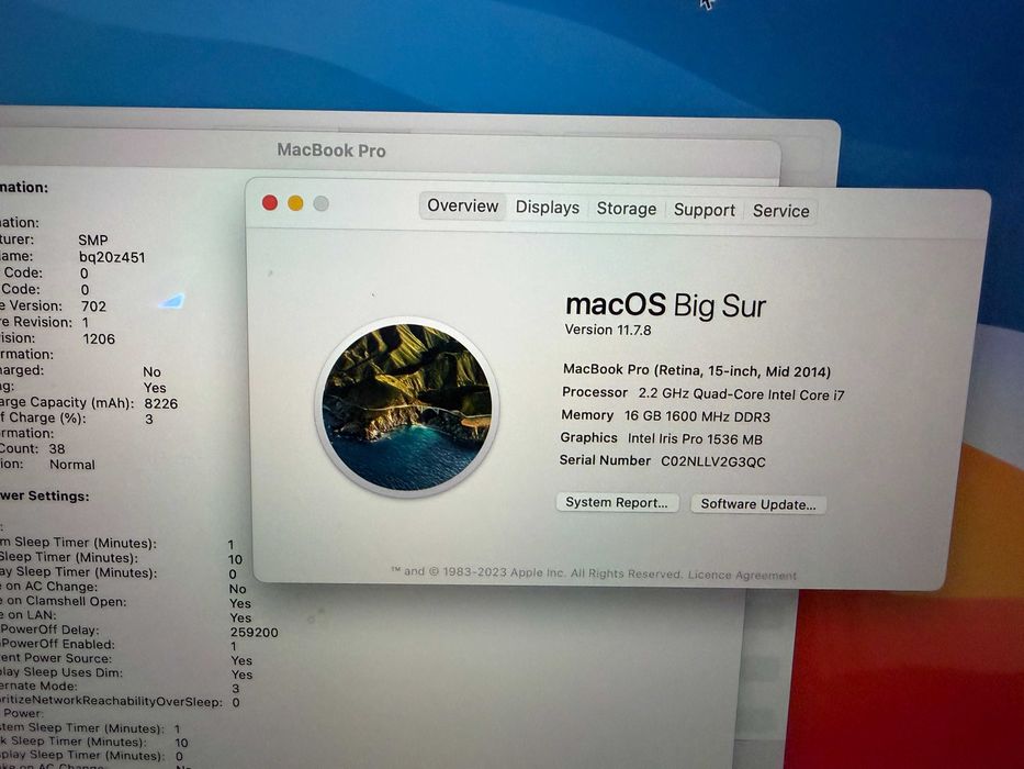 MacBook Pro Retina 15' din 2015 baterie si placa de baza noi