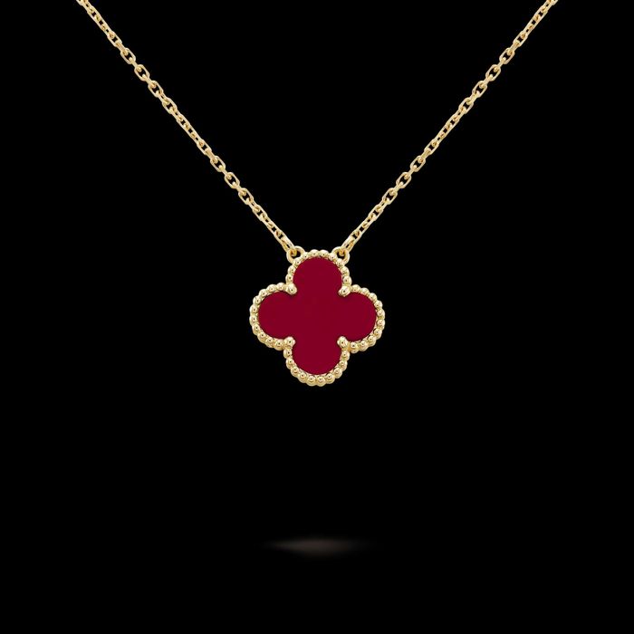 Van Cleef & Arpels VCA Silver Red 1 Motif Alhambra Clover Дамско Колие