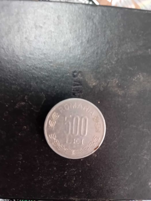 Moneda veche de 500 de lei din anul 1999 cu eclipsa totala de soare