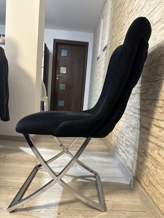 Vand scaun negru catifea 6 buc