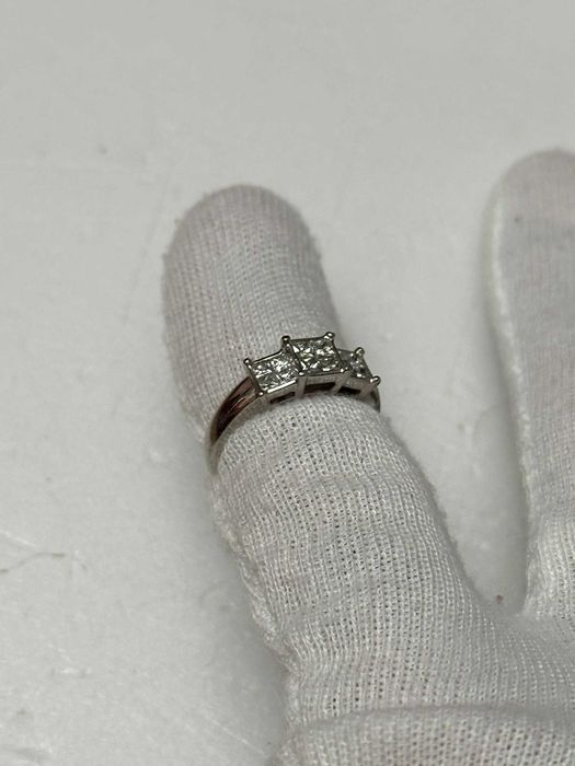 INEL PLATINA 950 + 12 Diamante = 0.75CT - Princess - Art Deco -Vintage