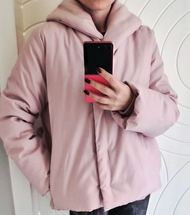 Зимно яке в цвят пудра "H&M"