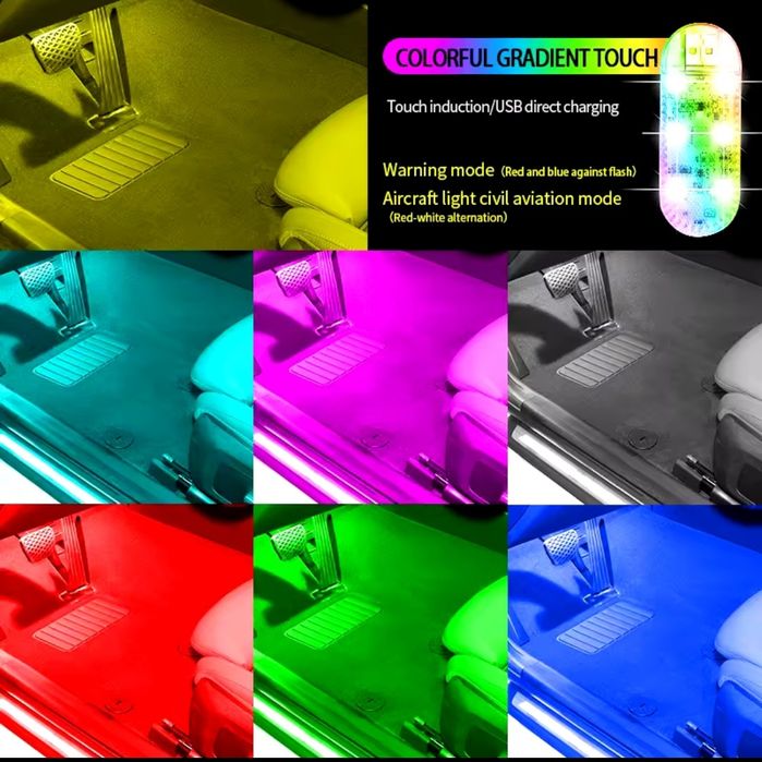 Lampa LED RGB Symphony Color Dinamice Lumina Ambientala Auto cu Usb