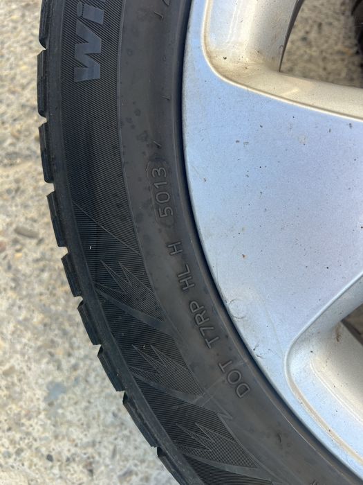 .Jante aliaj 5x114.3 KIA + cauciucuri iarna 205 55 16 hankook et 48,5