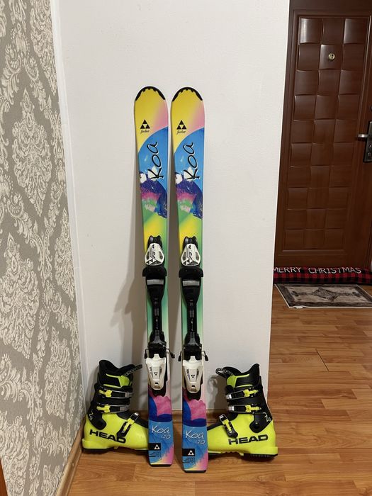 Schiuri copii 120 cm fischer cu clapari set