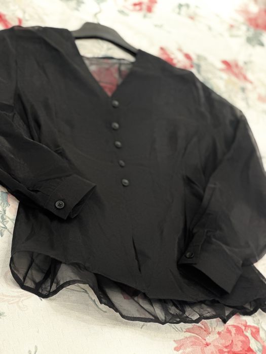 Прозрачная черная Блузка женская