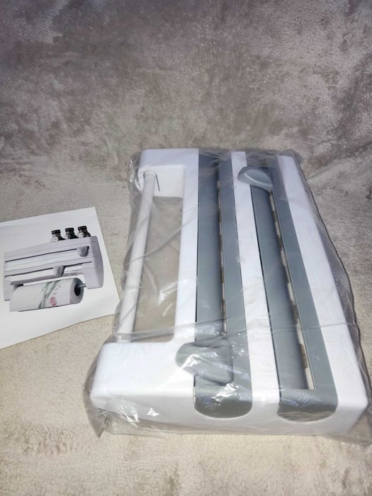 Organizator dispenser bucătărie 3în1 folie aluminiu, folie alimentară, rolă prosop hârtie NOU
