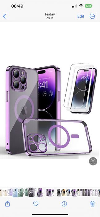 Husa Magsafe Lucioasa si Folie Sticla Armour Iphone 14/15/16/PRO/MAX/PLUS