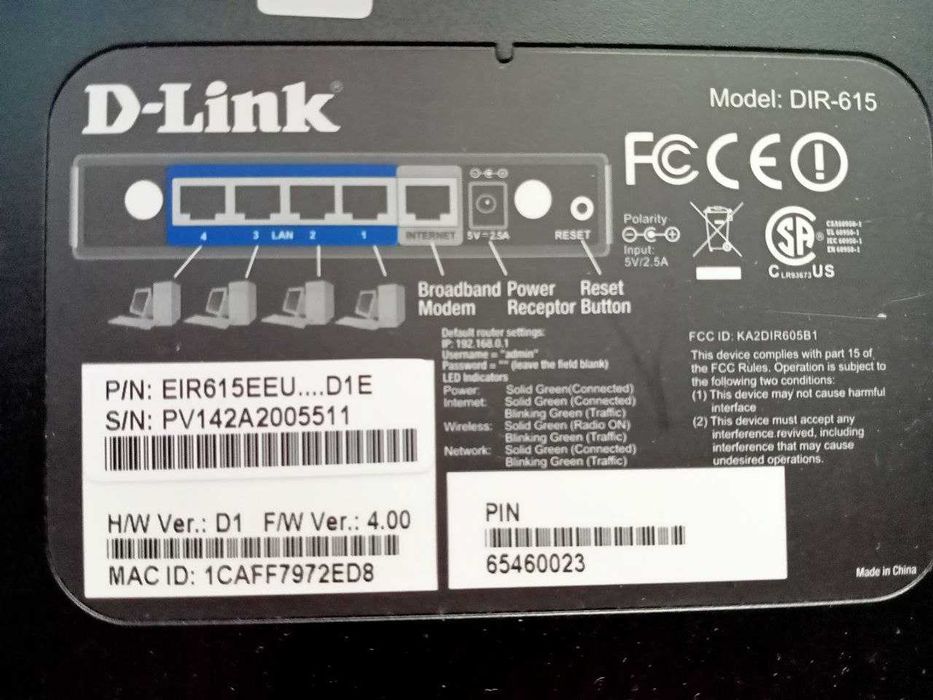 Wi-Fi роутер D-link DIR-615