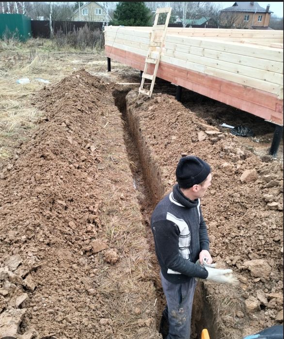 Септик под ключ.Копка транщей