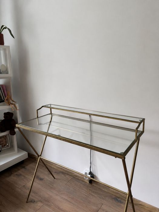Consola/ birou metal sticla