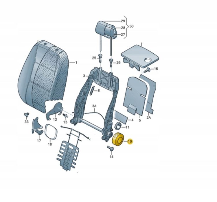 Дръжка за регулиране на седалка, Audi, Volkswagen, Черен