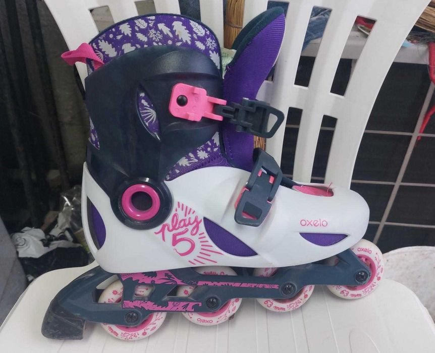 Детски ролери  розово/лилави Play 5 Oxelo размер 34/36