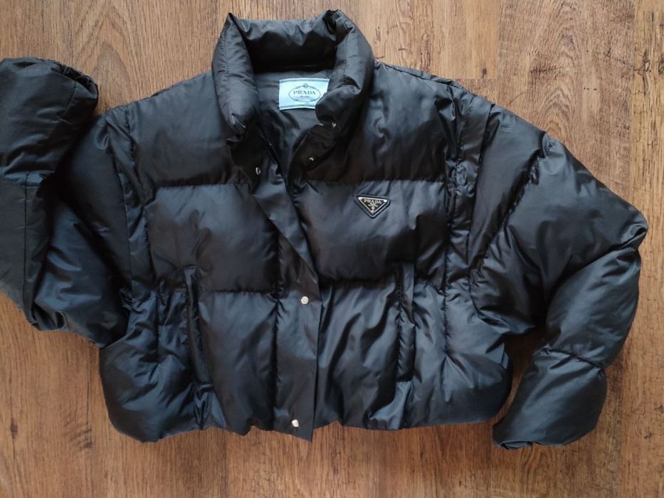 PRADA crop re nylon puffer jacket - страхотно дамско яке S КАТО НОВО