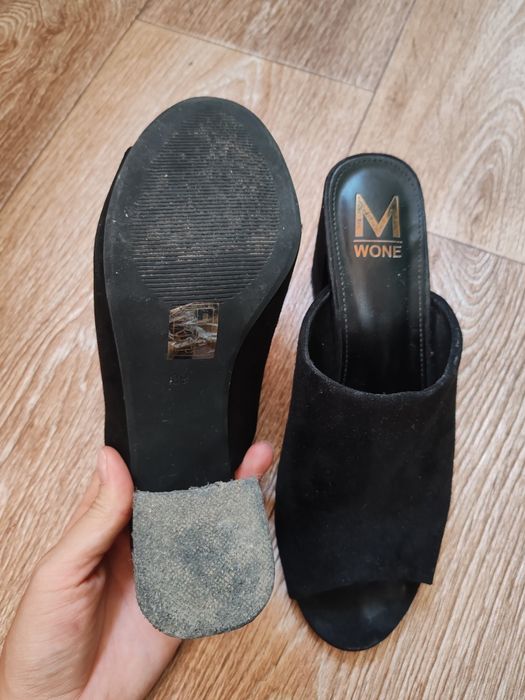 Сабо из искусственной замши