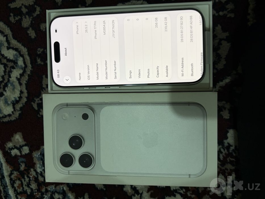 iPhone 17 Pro 256GB Silver J/A
