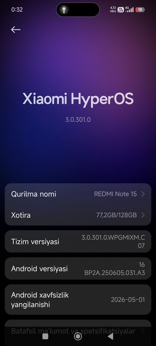 REDMI NOTE 15 8/128
