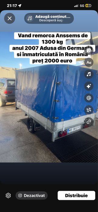 Vand remorca Anssems de 1300 kg  +31 6 57 49 18 99