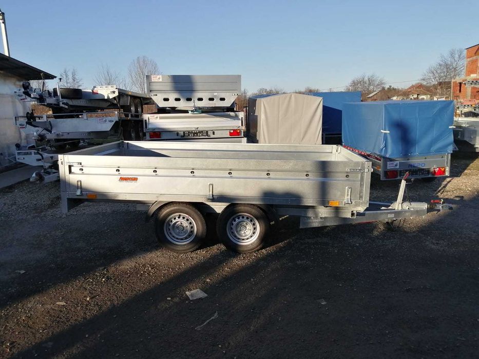 Remorci profesionale noi,universale 2 axe ,cu frana 750-3500 kg