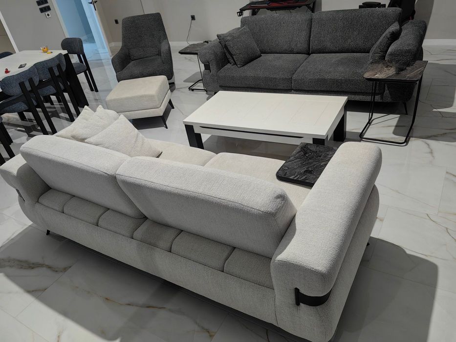 Два дивана троика, кресло и табуретка.