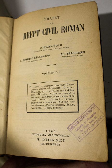 Tratat de drept civil român (1928-1929)