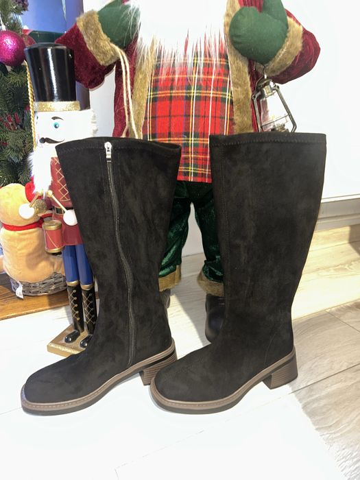 Cizme  elegante imitatie piele intoarsa