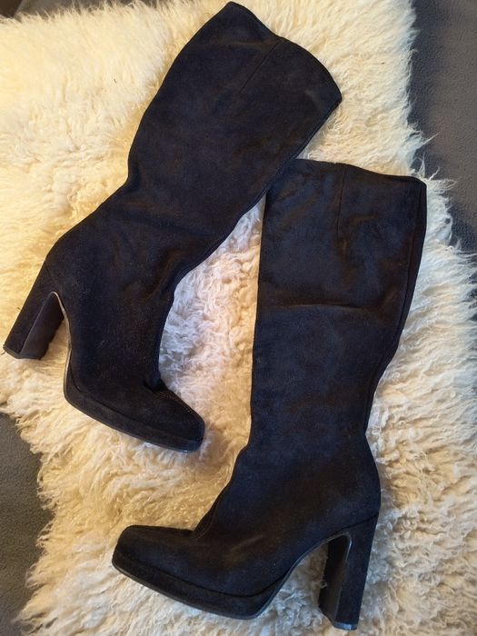 Черни велурени ботуши Lavorazione Artigiana