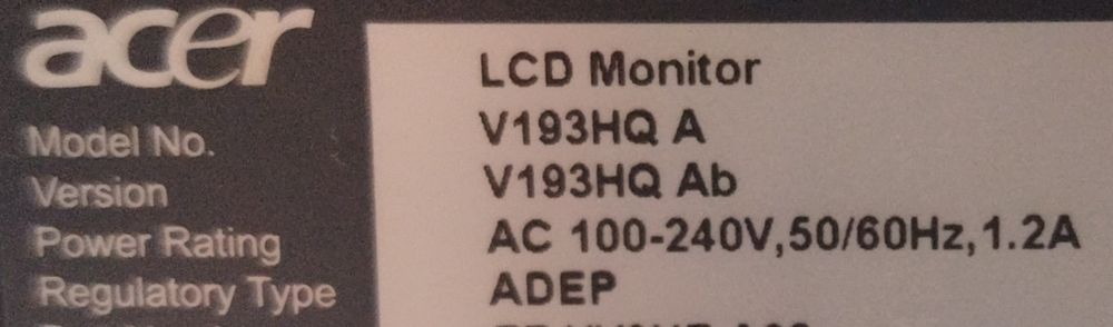Монитор Acer V193HQ