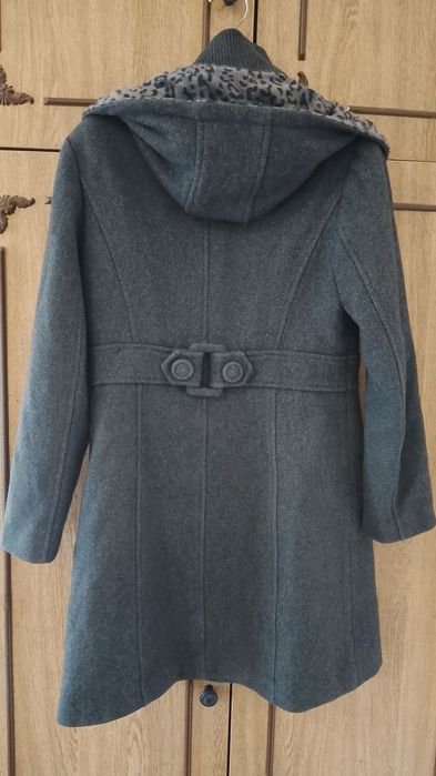 Серый двухпортный пальто