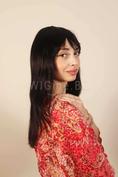 Дълга черна перука от ЕСТЕСТВЕН косъм Нади