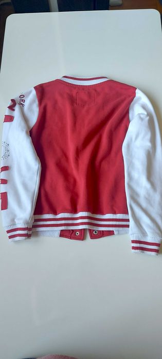 Jacheta varsity colegiu Reflex marimea S / M rosie calduroasa bumbac