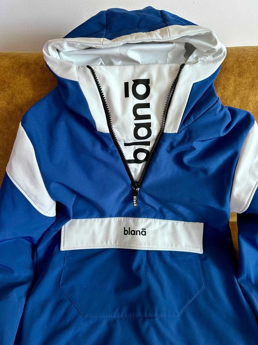 Geacă snowboard Blană – Bărbați, 2XS, culoare albastru-alb
