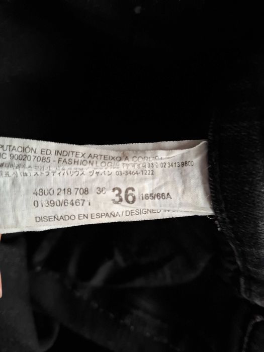 Дамски черни дънки Stradivarius с протъркан ефект - размер 36