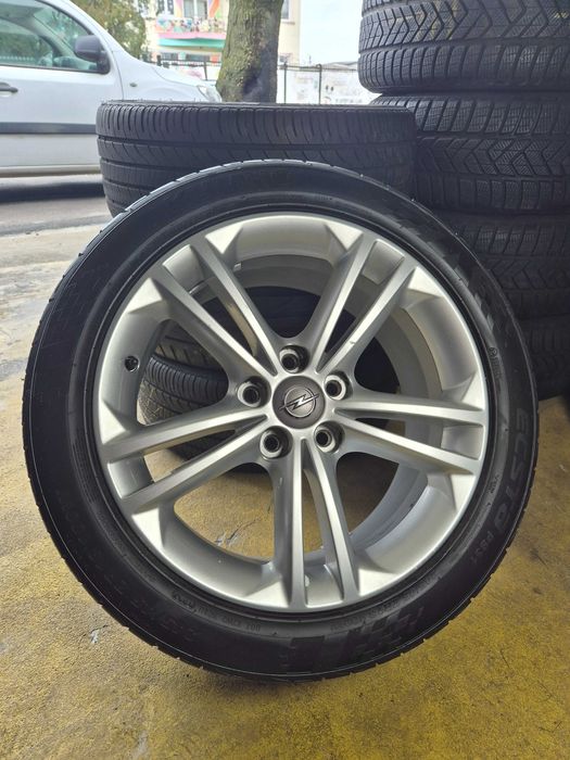 ROTI Jante + Anvelope de VARA - 245/45/18 5x120 - OEM OPEL Insignia - Stare F BUNA - Anvelope Foarte bune !