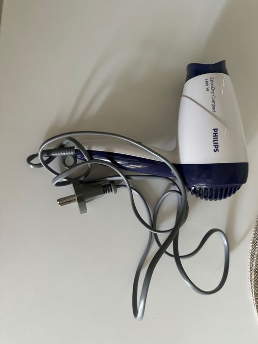 Uscator Philips HP8103, 1400 W, 2 trepte, Alb/Albastru