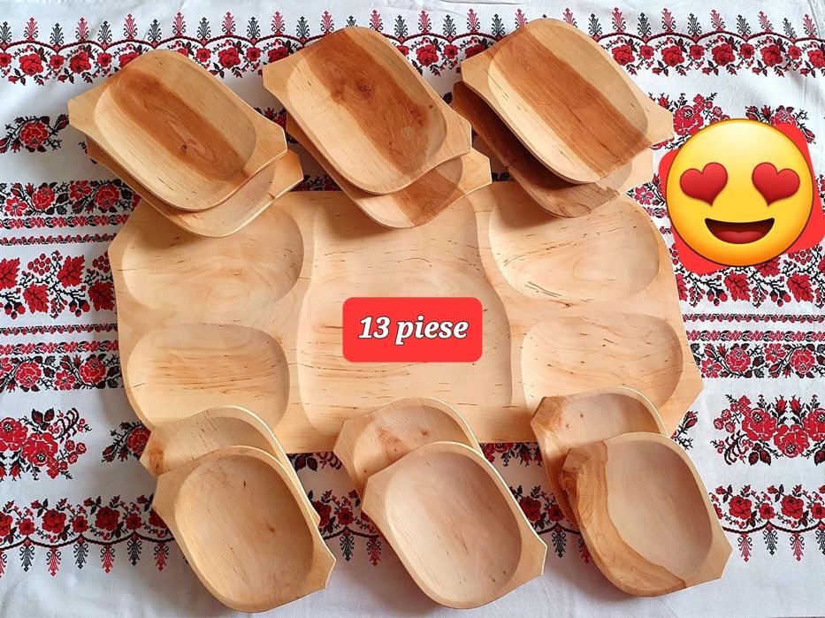 Set Platou 12+ 1 lemn Arin și fag