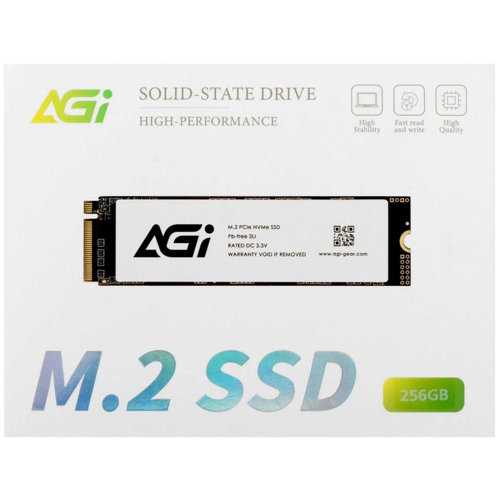 - Твердотельный накопитель SSD M.2 256GB AGI AI198 NVMe PCIe 3.0