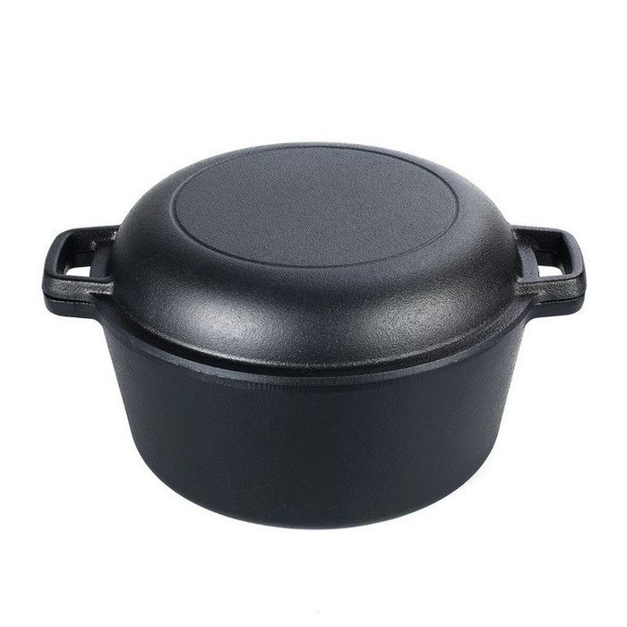 Oală 2 în 1 din fontă cu capac, 26 cm, 5 litri