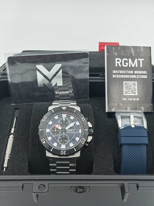 Ceas RGMT Trench Chronograph 47 mm – Navy Blue – Quartz – Full Set
