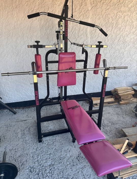 Aparat fitness multifuncțional Kettler Sport – bancă, helcometru, piept, spate, brațe